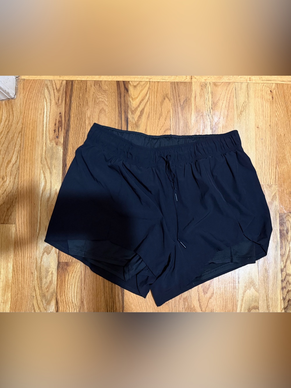 Black Athletic Running Shorts with biker shorts underneath